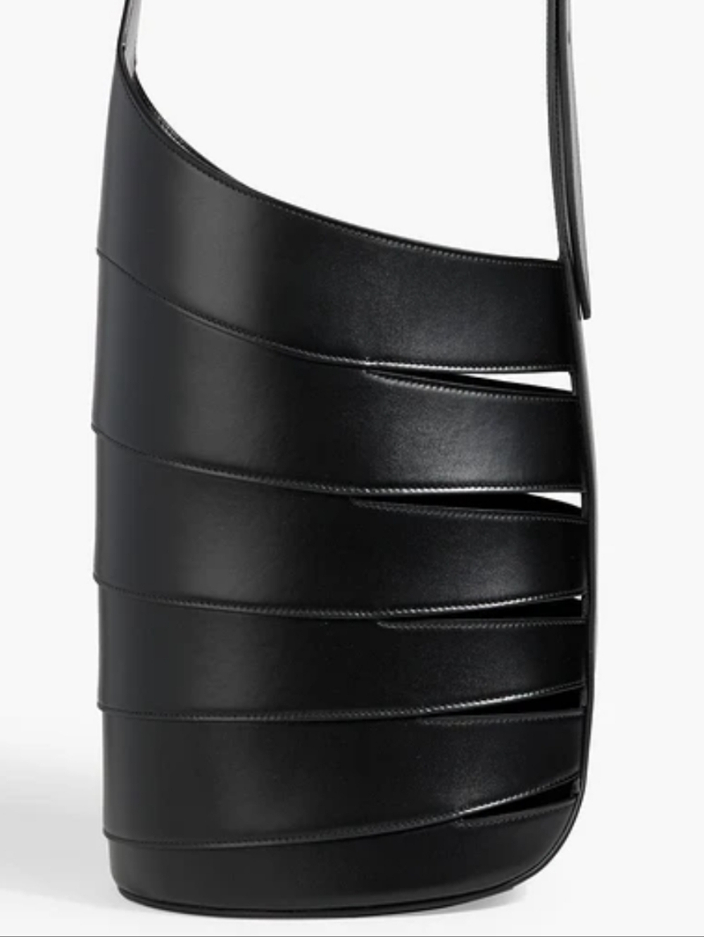Alaia Designer Calf Leather Purse Black Womens Leather Bucket Shoulder Bag Italy - Picture 8 of 9